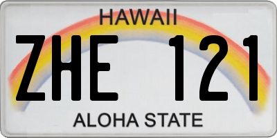 HI license plate ZHE121