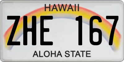 HI license plate ZHE167