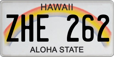 HI license plate ZHE262
