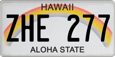 HI license plate ZHE277