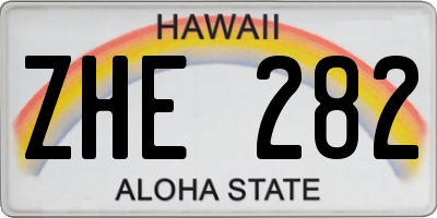 HI license plate ZHE282