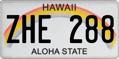 HI license plate ZHE288