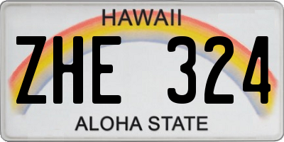 HI license plate ZHE324