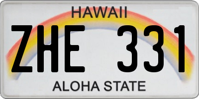 HI license plate ZHE331