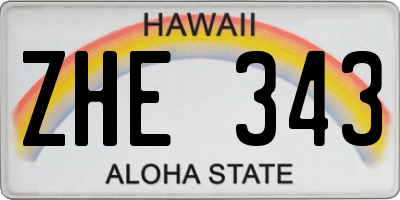 HI license plate ZHE343