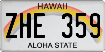 HI license plate ZHE359