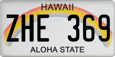 HI license plate ZHE369
