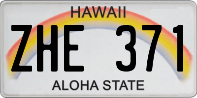 HI license plate ZHE371