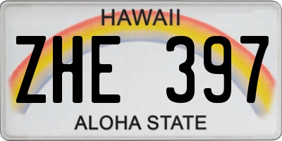 HI license plate ZHE397