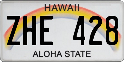 HI license plate ZHE428