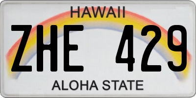 HI license plate ZHE429