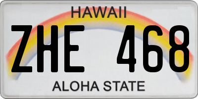 HI license plate ZHE468