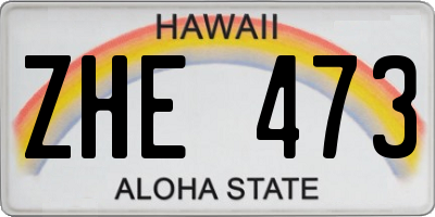 HI license plate ZHE473