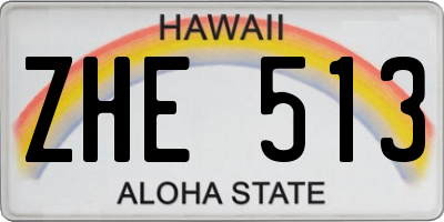 HI license plate ZHE513