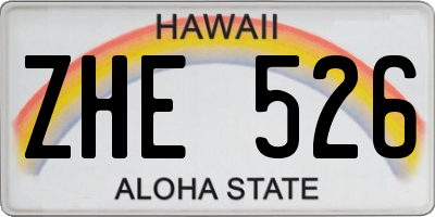 HI license plate ZHE526