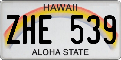 HI license plate ZHE539