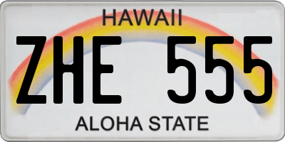 HI license plate ZHE555