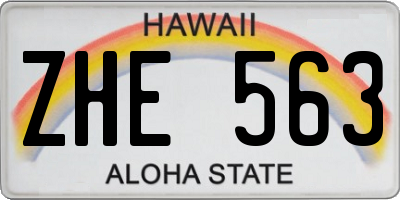 HI license plate ZHE563