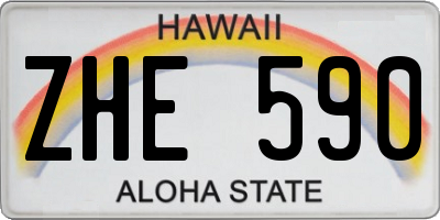 HI license plate ZHE590