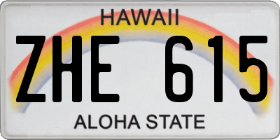 HI license plate ZHE615