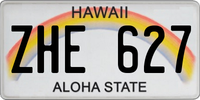 HI license plate ZHE627