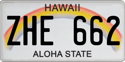HI license plate ZHE662