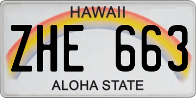 HI license plate ZHE663