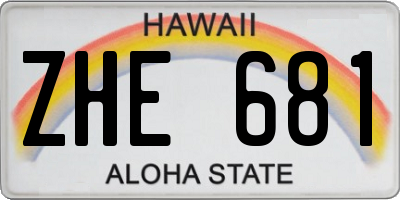 HI license plate ZHE681