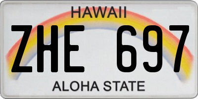 HI license plate ZHE697