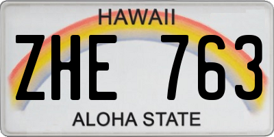 HI license plate ZHE763