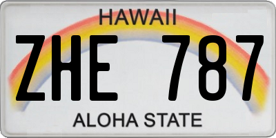 HI license plate ZHE787