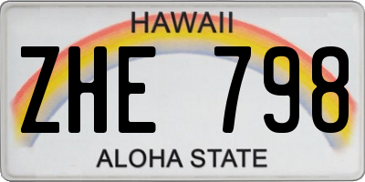 HI license plate ZHE798