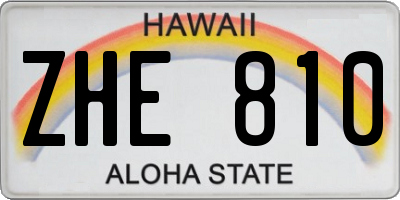 HI license plate ZHE810