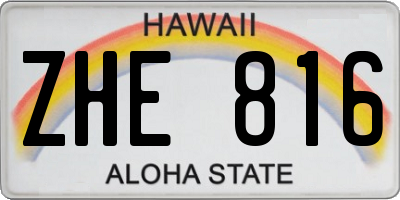 HI license plate ZHE816