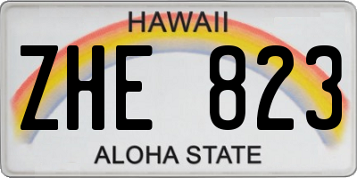 HI license plate ZHE823