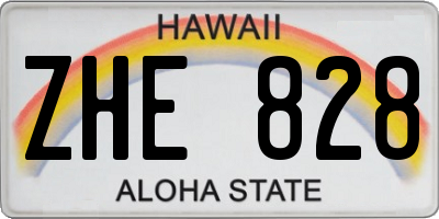 HI license plate ZHE828