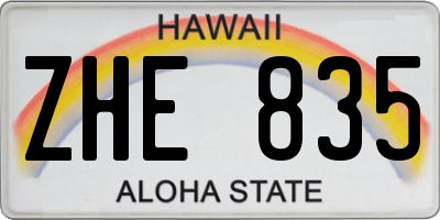 HI license plate ZHE835