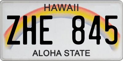 HI license plate ZHE845