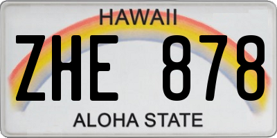 HI license plate ZHE878
