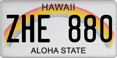 HI license plate ZHE880