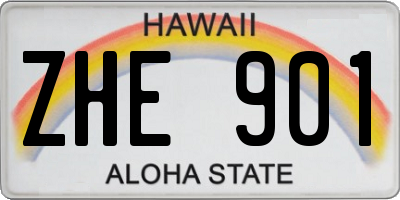 HI license plate ZHE901