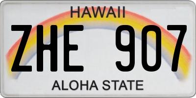 HI license plate ZHE907