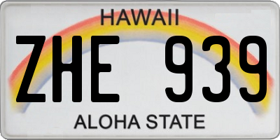 HI license plate ZHE939