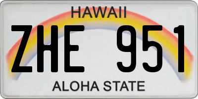 HI license plate ZHE951