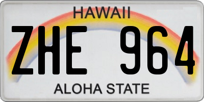 HI license plate ZHE964