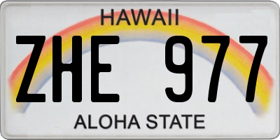 HI license plate ZHE977