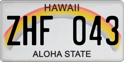 HI license plate ZHF043