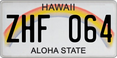 HI license plate ZHF064