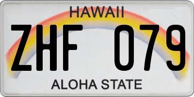 HI license plate ZHF079