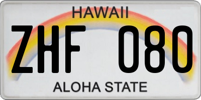 HI license plate ZHF080